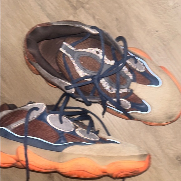 Yeezy Sneakers - Blue, Brown, and Orange - Picture 4 of 12